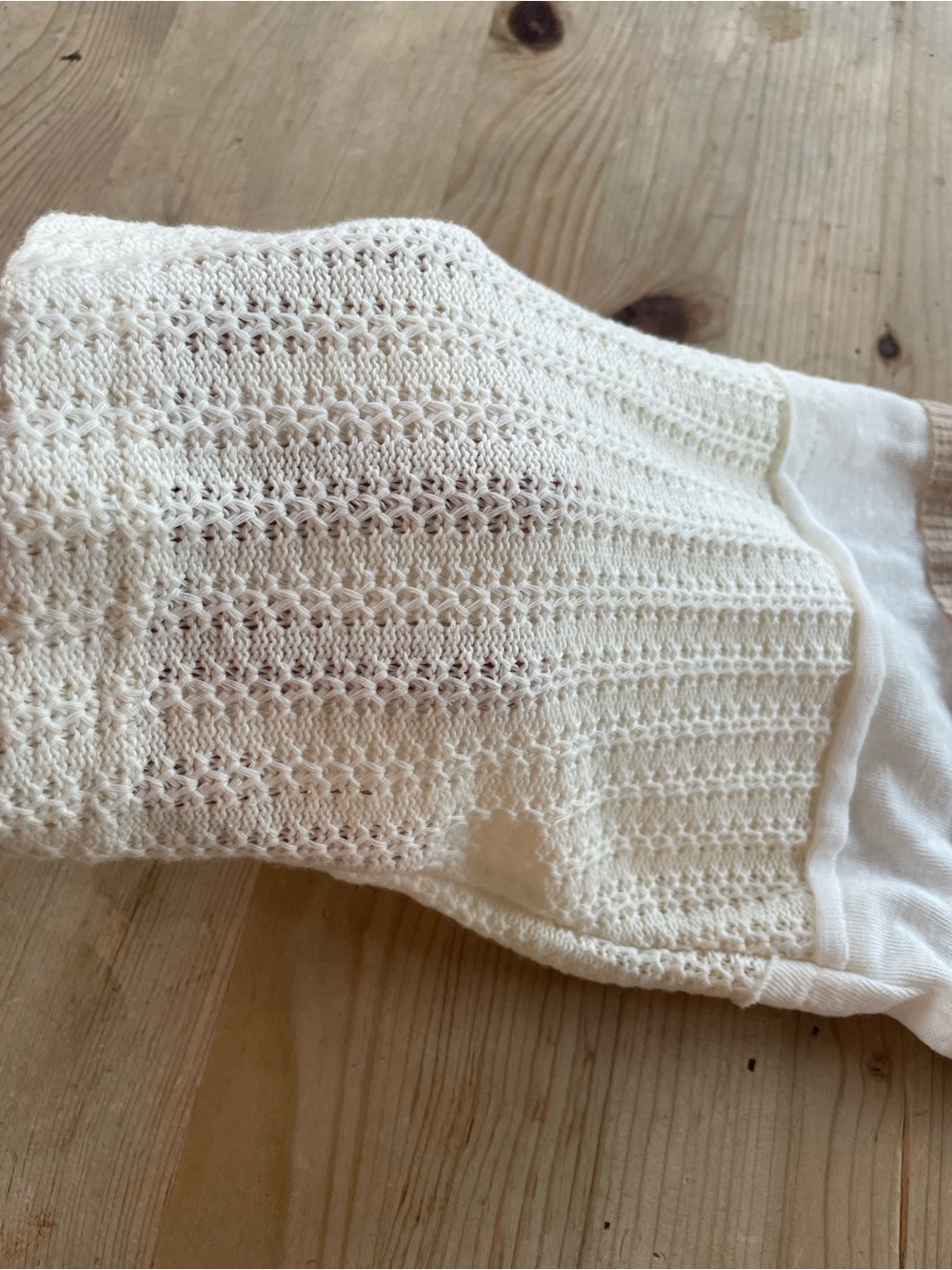 POL Oversized Star Patch Open Knit Boho Lightweight Top Cream Medium - Picture 7 of 7